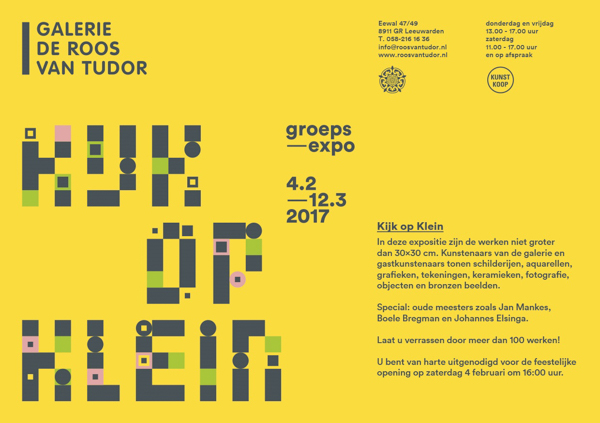 2017 uitnodiging  KIJK OP KLEIN Galerie De Roos van Tudor Leeuwarden